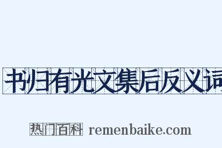 书归有光文集后反义词是什么意思的图片